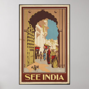 India Vintage Travel Poster en Retro Prints