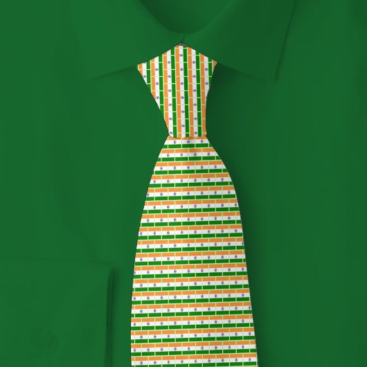 India Vlag Baksteenpatroon Stropdas