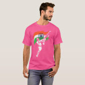 India Vlag Batsman Cricket T-shirt (Voorkant volledig)