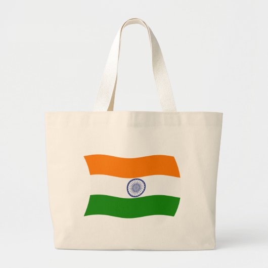 India Vlag Boodschappentas Grote Tote Bag (Voorkant)