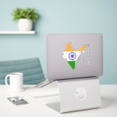 India Vlag Charmante Patriottische Kaart Sticker (Laptop op bureau)