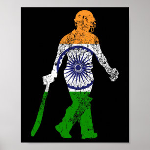 India Vlag Cricket Team Sport Jersey Overeenkomend Poster