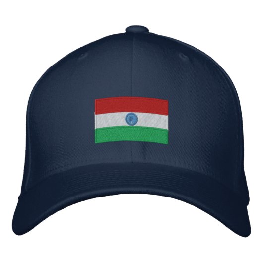 India vlag geborduurd flexfit pet (Voorkant)