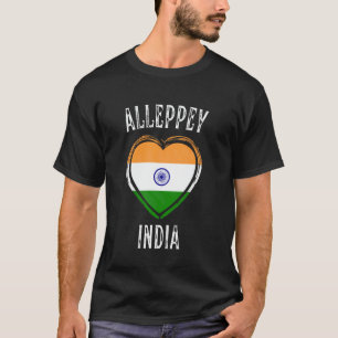 India Vlag Hart Alleppey Stad T-shirt