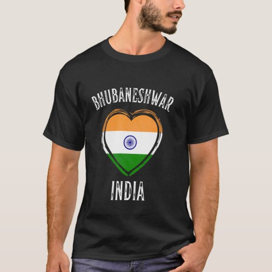 India Vlag Hart Bhubaneshwar Stad T-shirt (Voorkant)