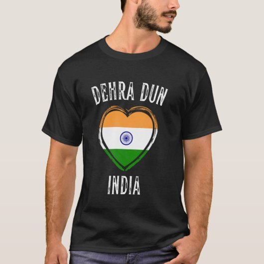 India Vlag Hart Dehra Dun Stad T-shirt (Voorkant)