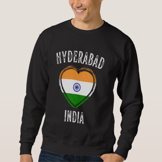 India Vlag Hart Hyderabad Stad Trui (Voorkant)