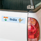 India Vlag Hart + Landkaart Bumpersticker (Op Truck)