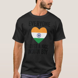 India vlag Iedereen houdt van een mooie Indiase jo T-shirt