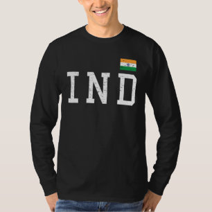 India vlag in Tricolor met Ashoka Chakra desi Indi T-shirt