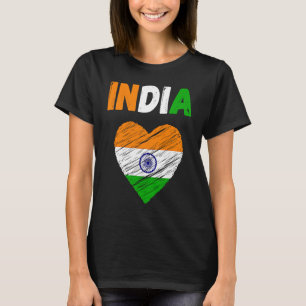 India Vlag India Heart Indische vlag T-shirt