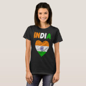 India Vlag India Heart Indische vlag T-shirt (Voorkant volledig)