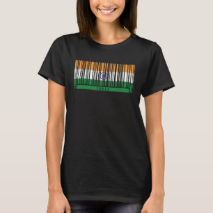 India Vlag Indiaas Erfgoed Roots Barcode Indiaas F T-shirt