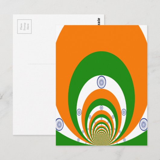 India Vlag Kaleidoscoop: Eindeloze Eenheid & Patri Briefkaart (Voorkant / Achterkant)