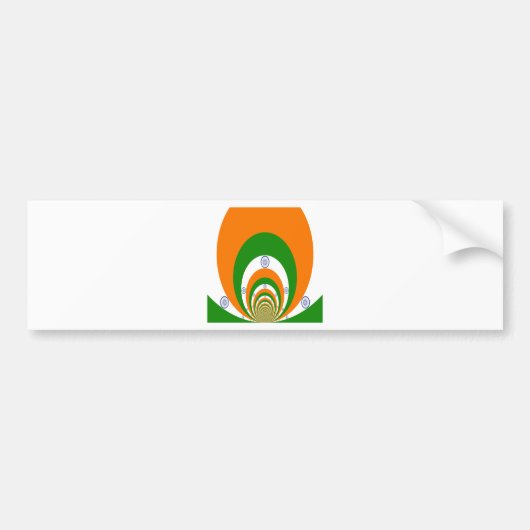 India Vlag Kaleidoscoop: Eindeloze Eenheid & Patri Bumpersticker (Voorkant)