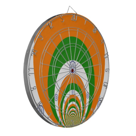 India Vlag Kaleidoscoop: Eindeloze Eenheid & Patri Dartbord (Voorkant Links)