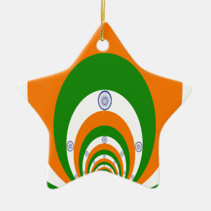 India Vlag Kaleidoscoop: Eindeloze Eenheid & Patri Keramisch Ornament
