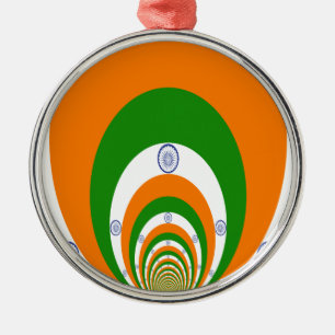 India Vlag Kaleidoscoop: Eindeloze Eenheid & Patri Metalen Ornament