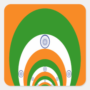 India Vlag Kaleidoscoop: Eindeloze Eenheid & Patri Vierkante Sticker