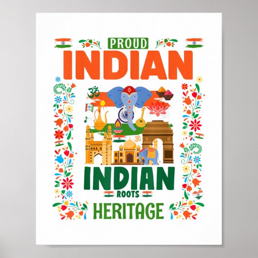 India Vlag Kostuum Outfit Idee voor kinderen &amp; Poster (Voorkant)