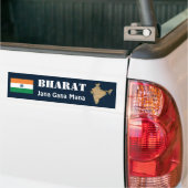 India Vlag + Landkaart Bumpersticker (Op Truck)