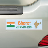 India Vlag + Landkaart Bumpersticker (Op auto)