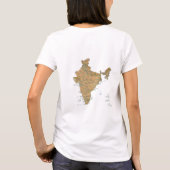 India vlag + map + tekst T-shirt (Achterkant)