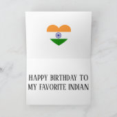 India Vlag Patriottische Verjaardag Kaart (Binnen)