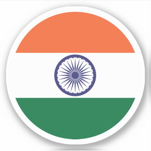 India Vlag Ronde Sticker (Voorkant)