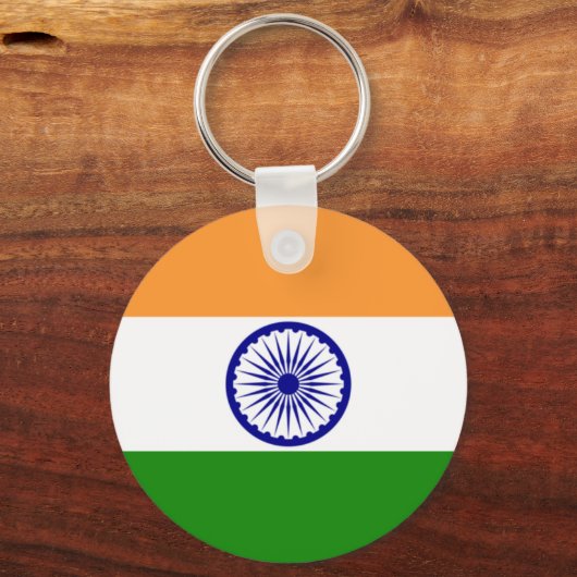 INDIA: vlag van India Sleutelhanger (Voorkant)