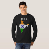 India vlag voor mensen die van India houden T-shirt (Voorkant volledig)