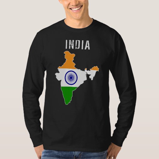 India vlag voor mensen die van India houden T-shirt (Voorkant)