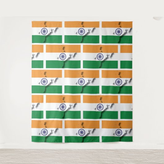 INDIA VLAG WANDKLEED (Voorkant)