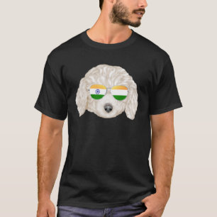 India vlag witte poedel hond India zak T-shirt