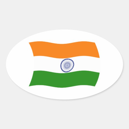 India-vlaggen Ovale Sticker (Voorkant)