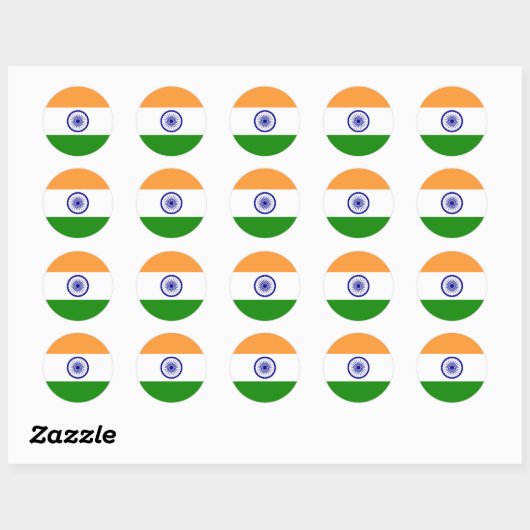 India-vlaggen Ronde Sticker (Vel)