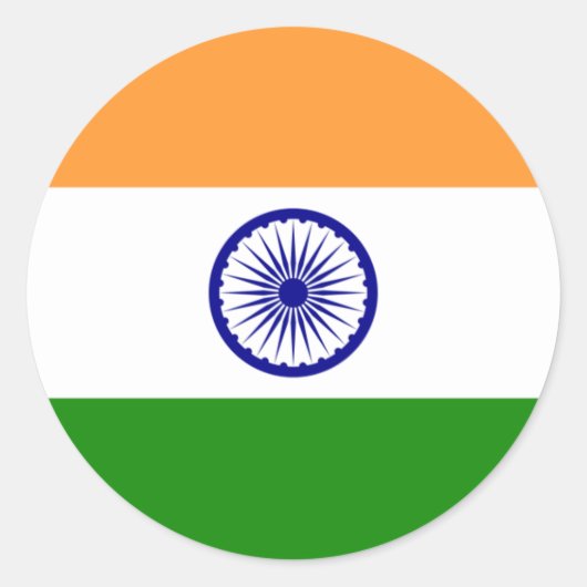 India-vlaggen Ronde Sticker (Voorkant)