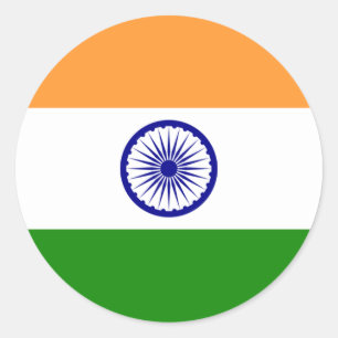 India-vlaggen Ronde Sticker