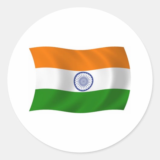 India-vlaggen Ronde Sticker (Voorkant)