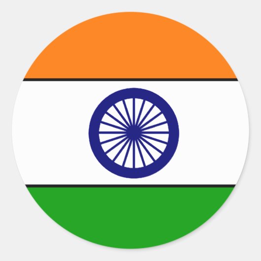India-vlaggen Ronde Sticker (Voorkant)