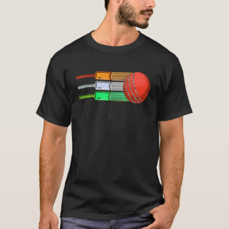 India vlaggen van cricketbats en cricketbal t-shirt