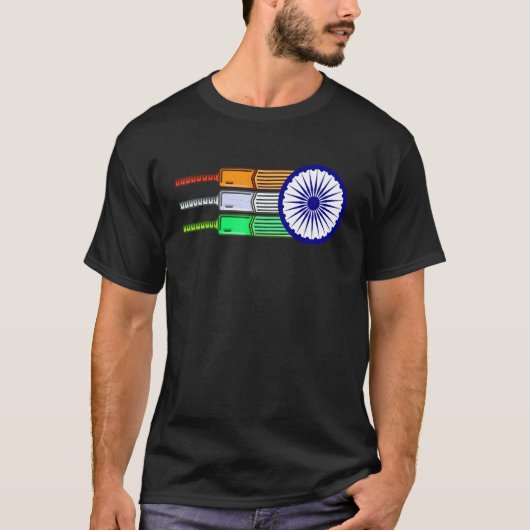 India vlaggen van cricketbats t-shirt (Voorkant)