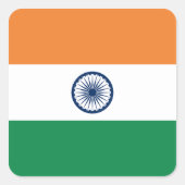 India-vlaggen Vierkante Sticker (Voorkant)
