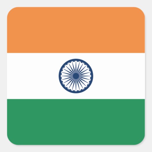 India-vlaggen Vierkante Sticker (Voorkant)