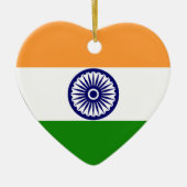 India - Vlaggenhart Keramisch Ornament (Voorkant)