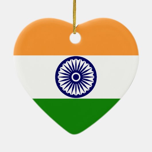 India - Vlaggenhart Keramisch Ornament (Achterkant)