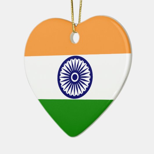 India - Vlaggenhart Keramisch Ornament (Links)