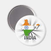 India Vlaggenkaart 2.0 Magneet (Voorkant / Achterkant)