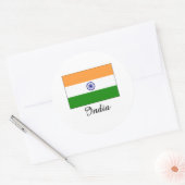 India Vlaggenontwerp Ronde Sticker (Envelop)