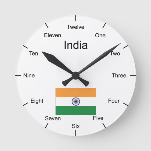 India Wall Clock Ronde Klok (Voorkant)